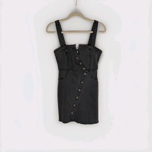 NWT Forever 21 Mini A-line Dress Women's Sz S Gray Denim Asymmetrical Grunge